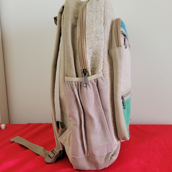 MOVING SALE FINAL PRICE NWOT Handmade Hemp & Cotton Patchwork Back… - Picture 3 of 6